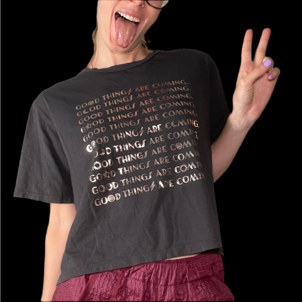 Black Graphic Tee - Good Things Are Coming